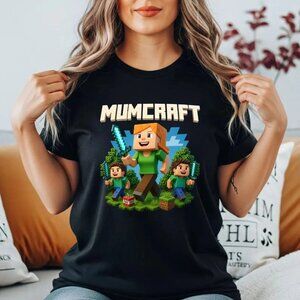Mumcraft Funny Gamer T-Shirt - Pixel Sword Battle Mother Day Gift Tee Top